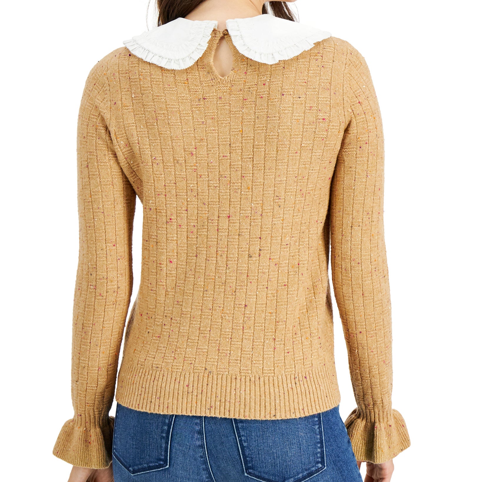 Charter Club Women Removable Collar Knit Sweater