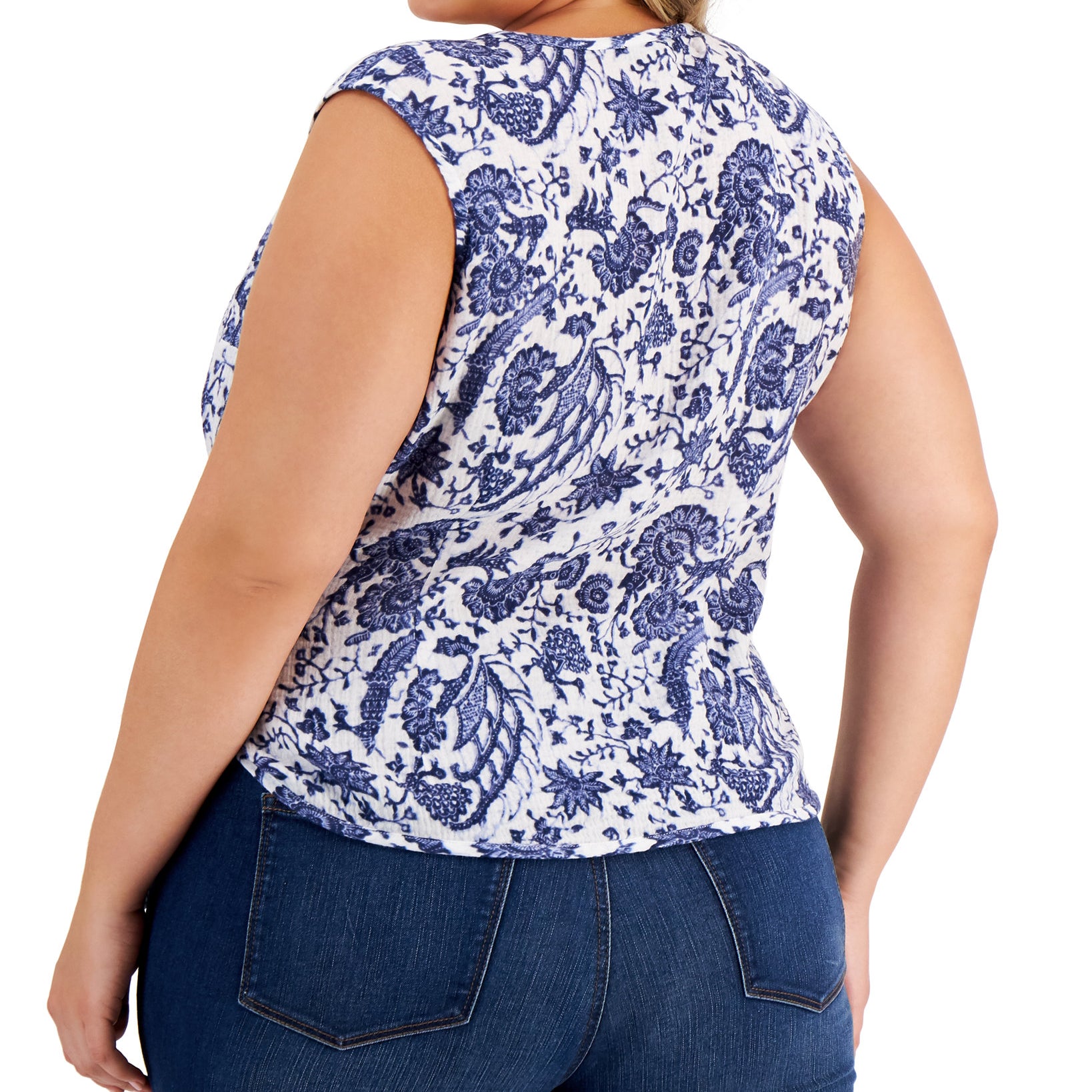 INC International Concepts Women Plus Printed Wrap Tank