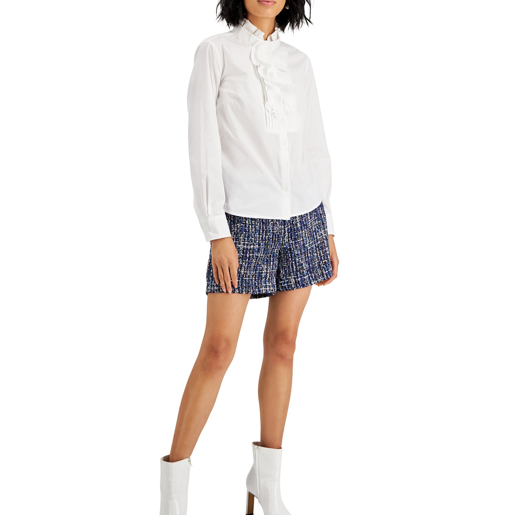Charter Club Women Cotton Ruffled Shirt