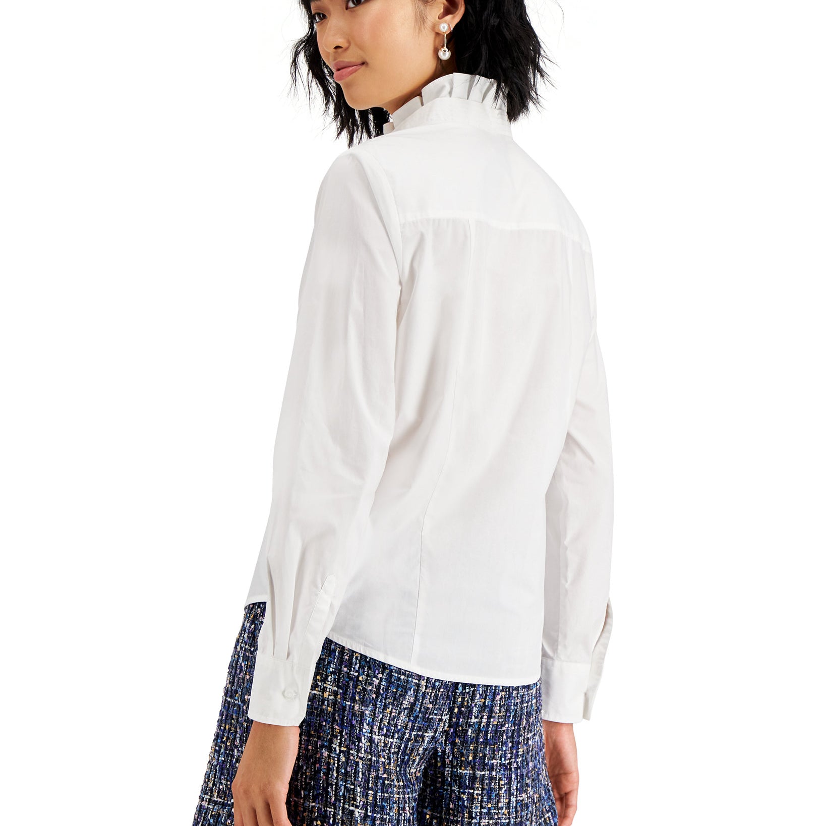 Charter Club Women Cotton Ruffled Shirt