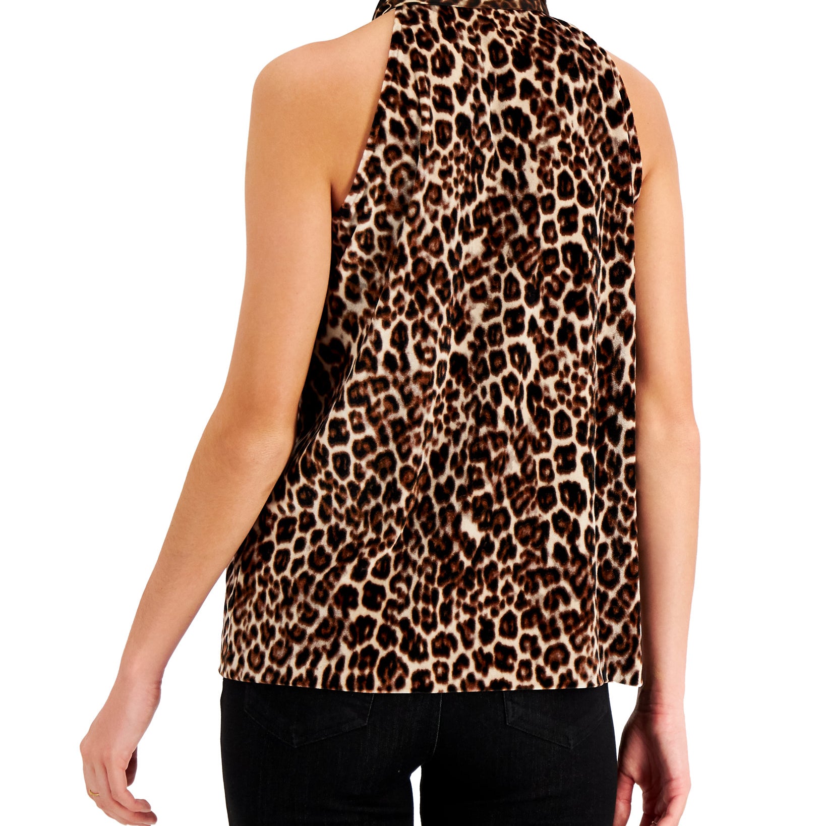 Charter Club Women Petite Leopard Print Halter Top
