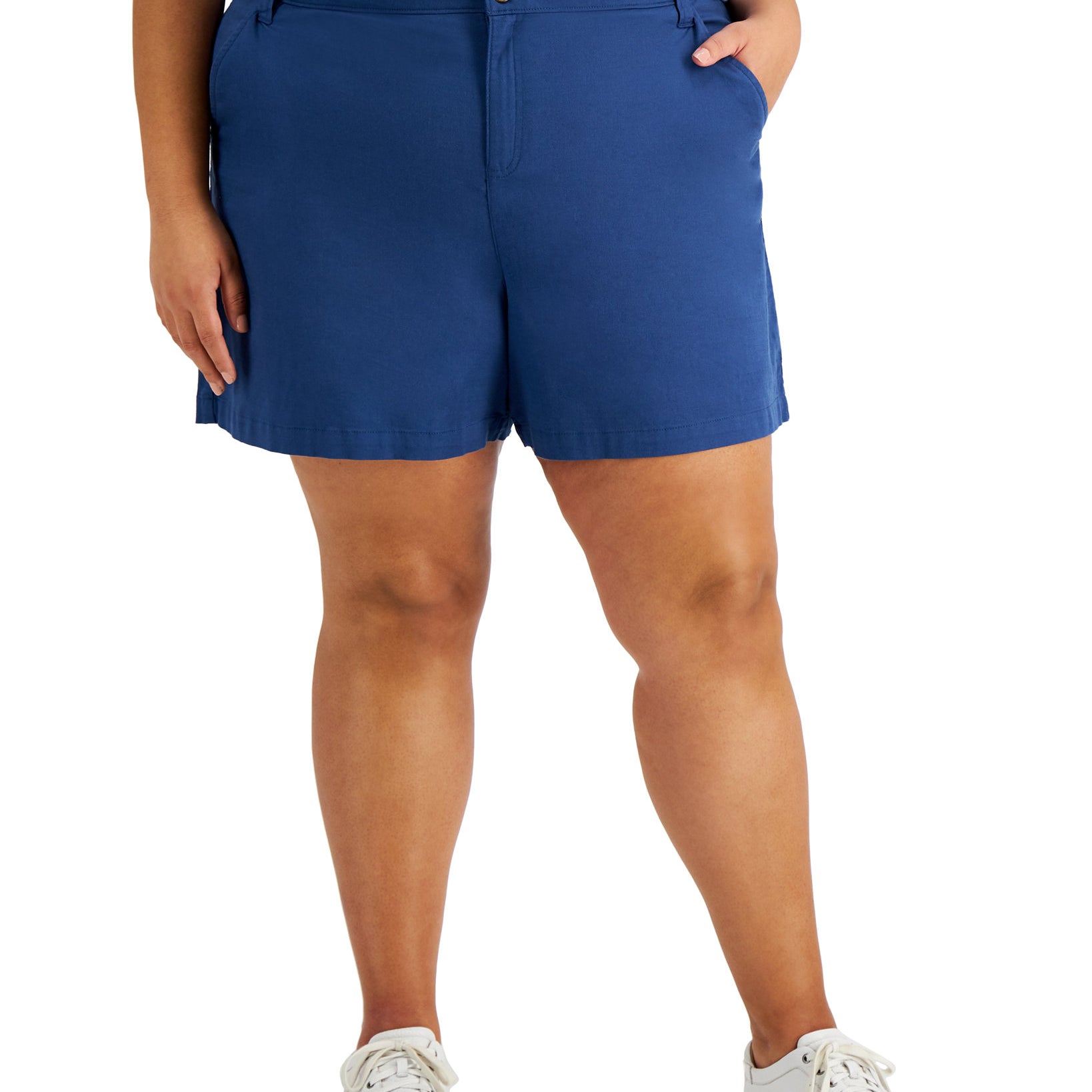 Style & Co Women Plus Flutter Shorts Deep Harbor