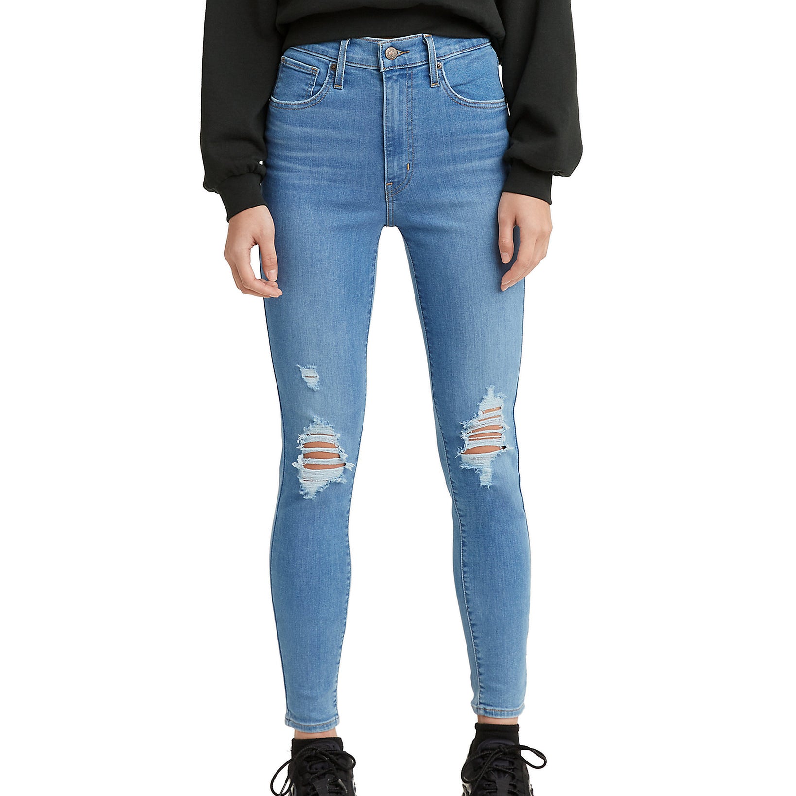 Levis Women Mile High Super Skinny Jeans in Short Length Arctic Wash