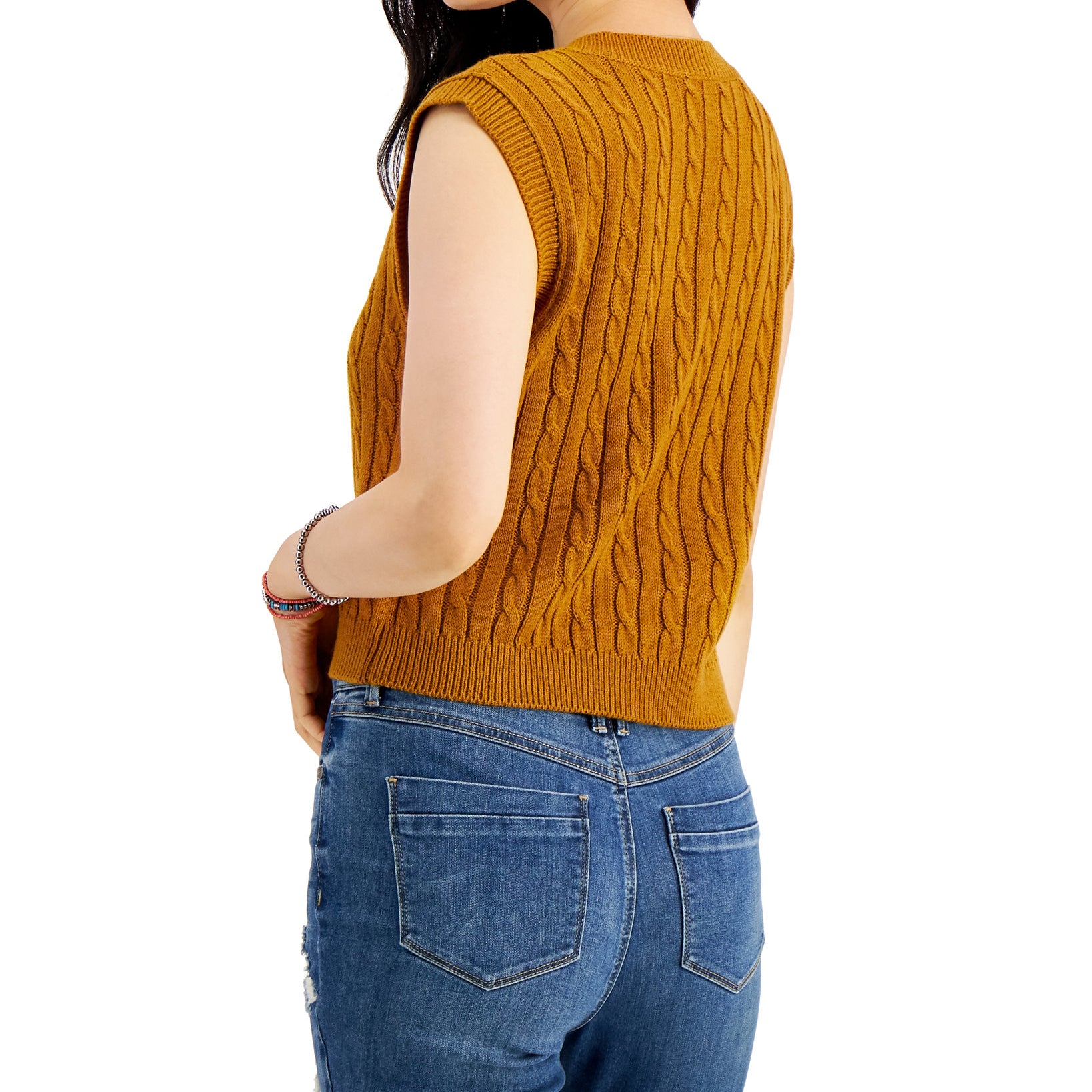 Sugar Moon Juniors Cable Knit Sweater Vest