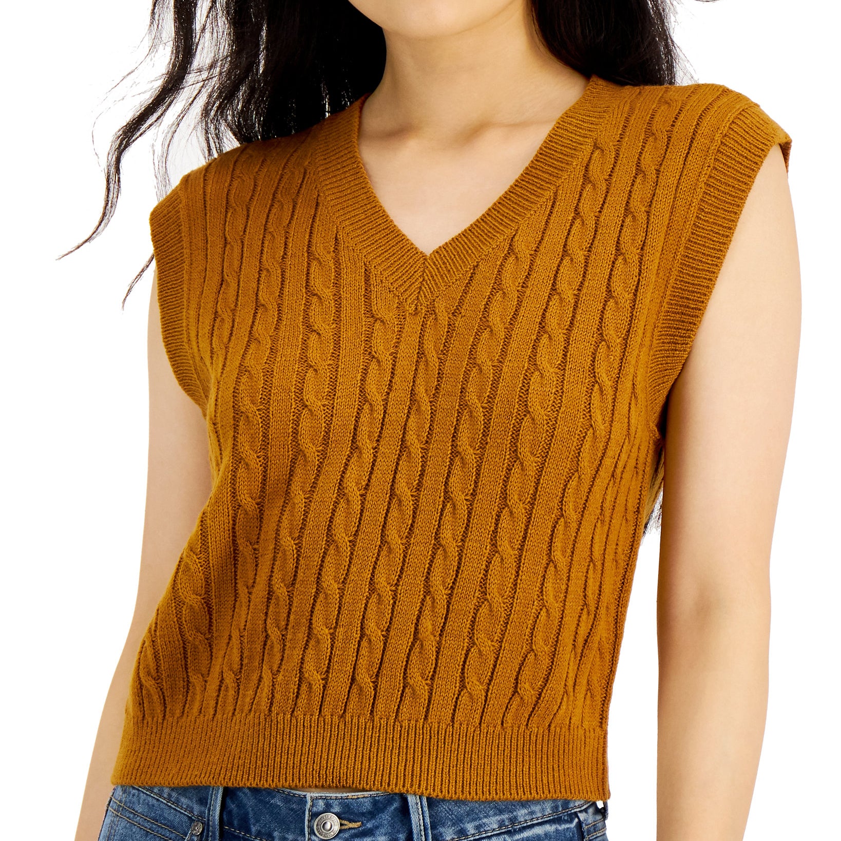 Sugar Moon Juniors Cable Knit Sweater Vest