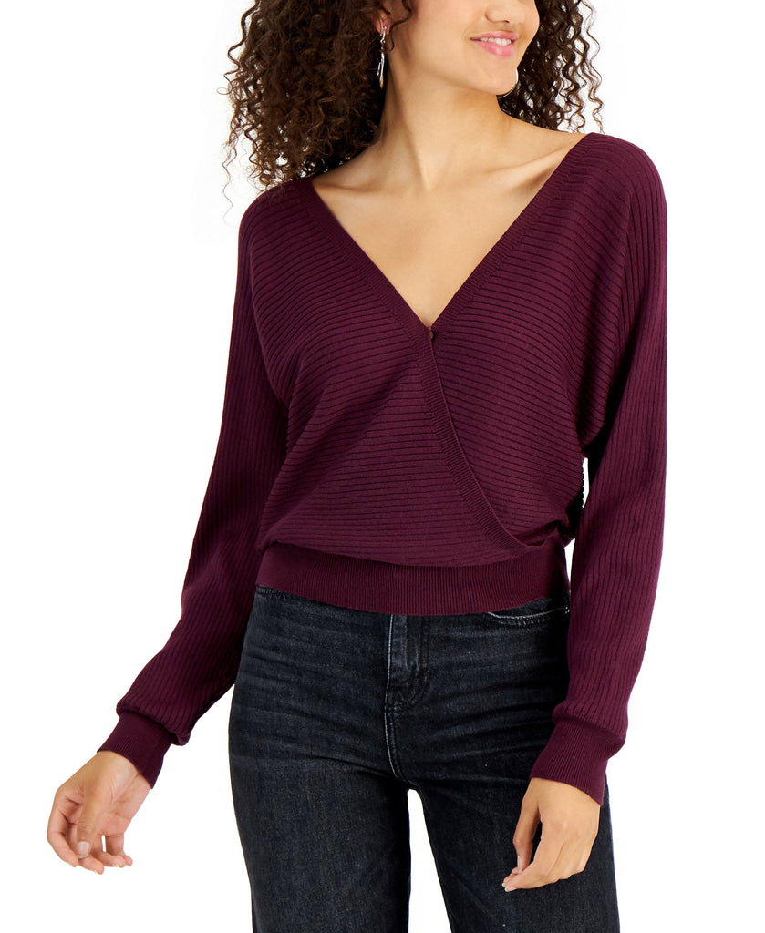 Planet Gold Women Double V Neck Sweater