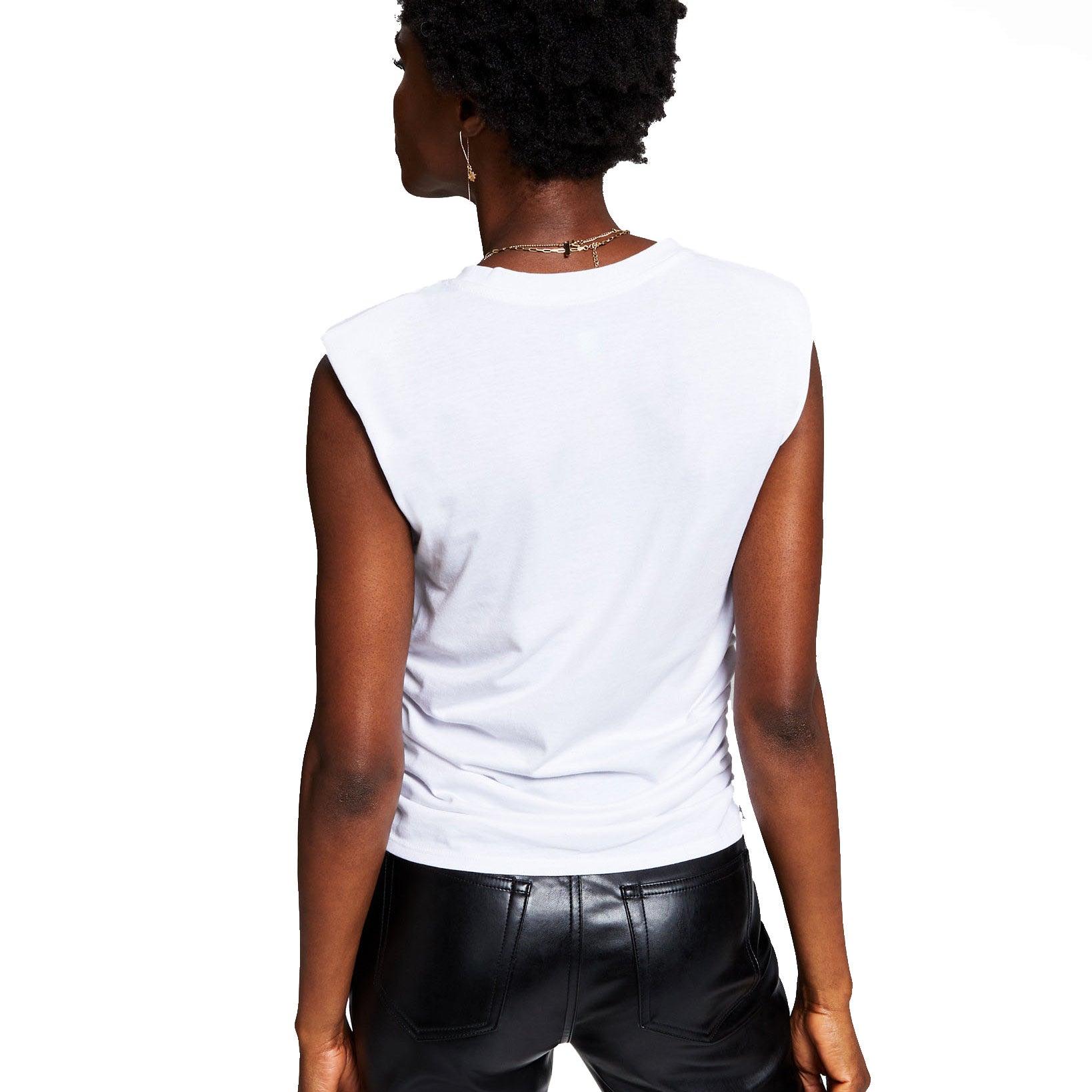 And Now This Women Shoulder Pad Muscle T Shirt