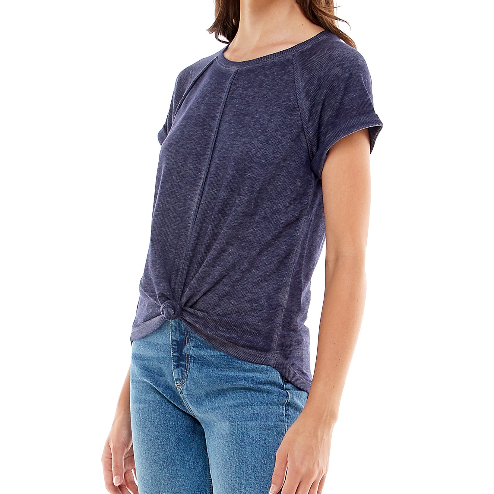 Crave Fame Women Knot Hem T Shirt