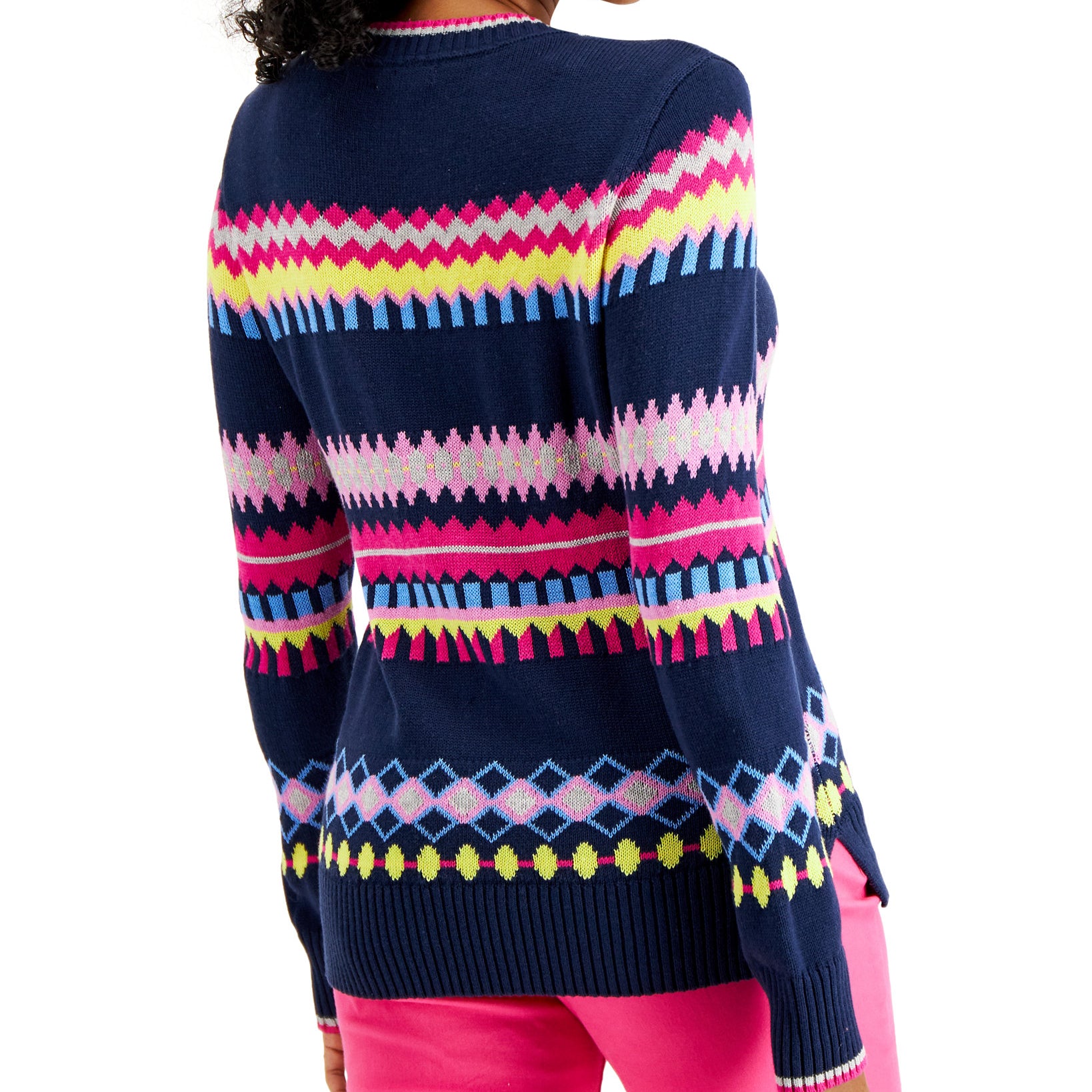 Charter Club Women Striped Geometric Sweater
