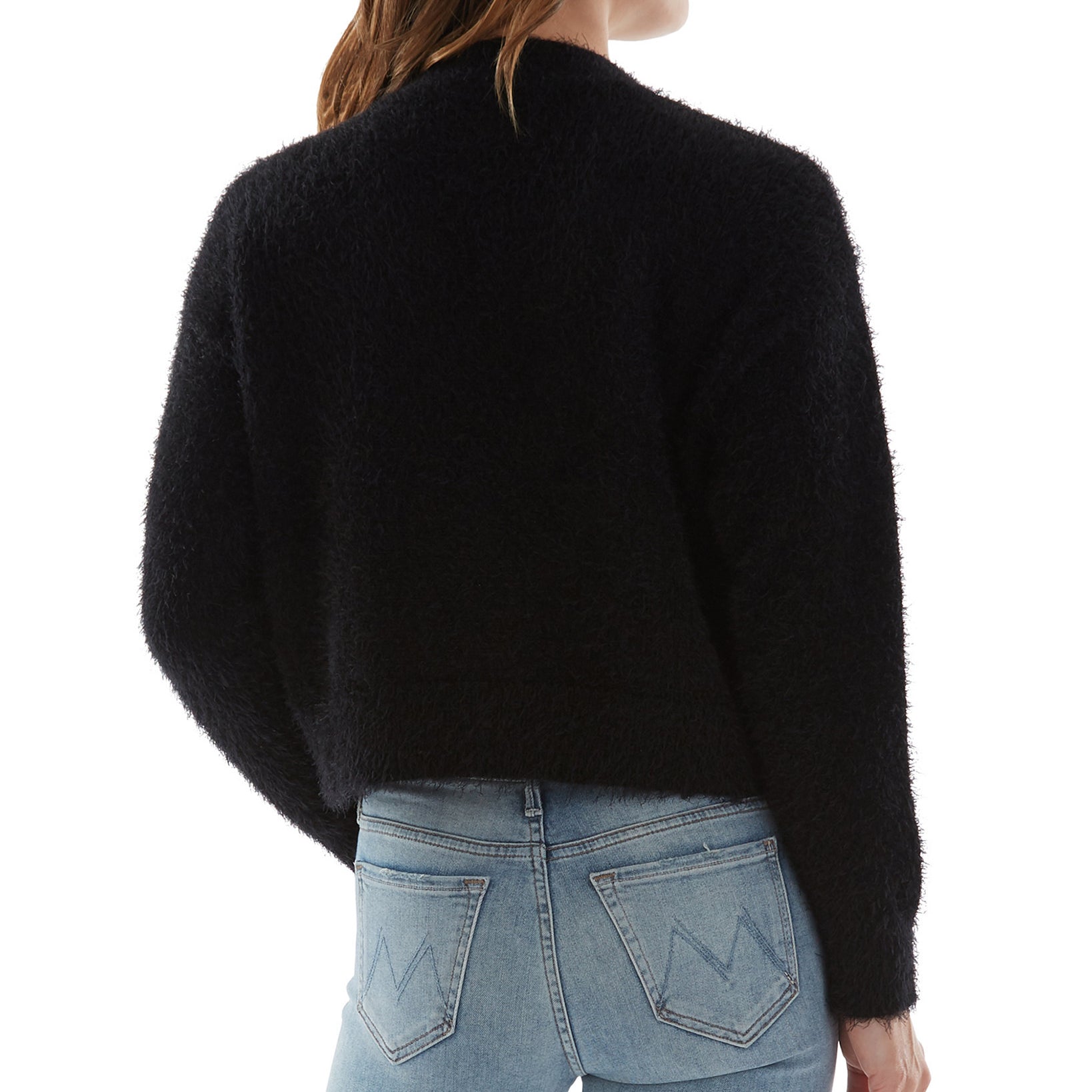 BCX Women Fuzzy Cardigan Cropped Top