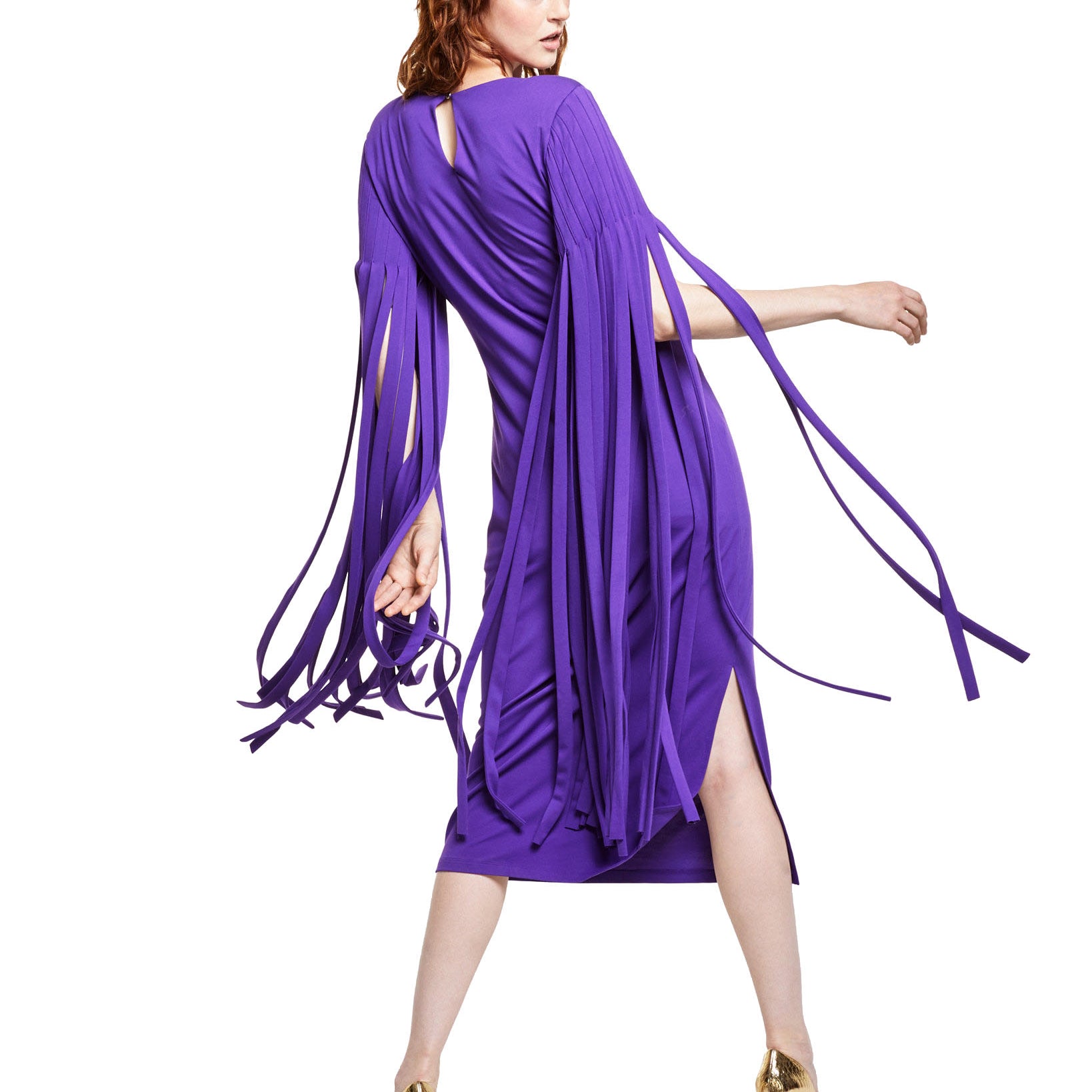 INC International Concepts Women Petite Ponté Knit Fringed Dress