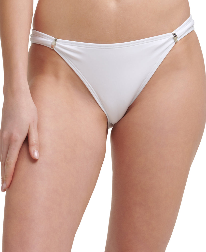 Calvin Klein Women Adjustable Slider Bikini Bottoms Soft White