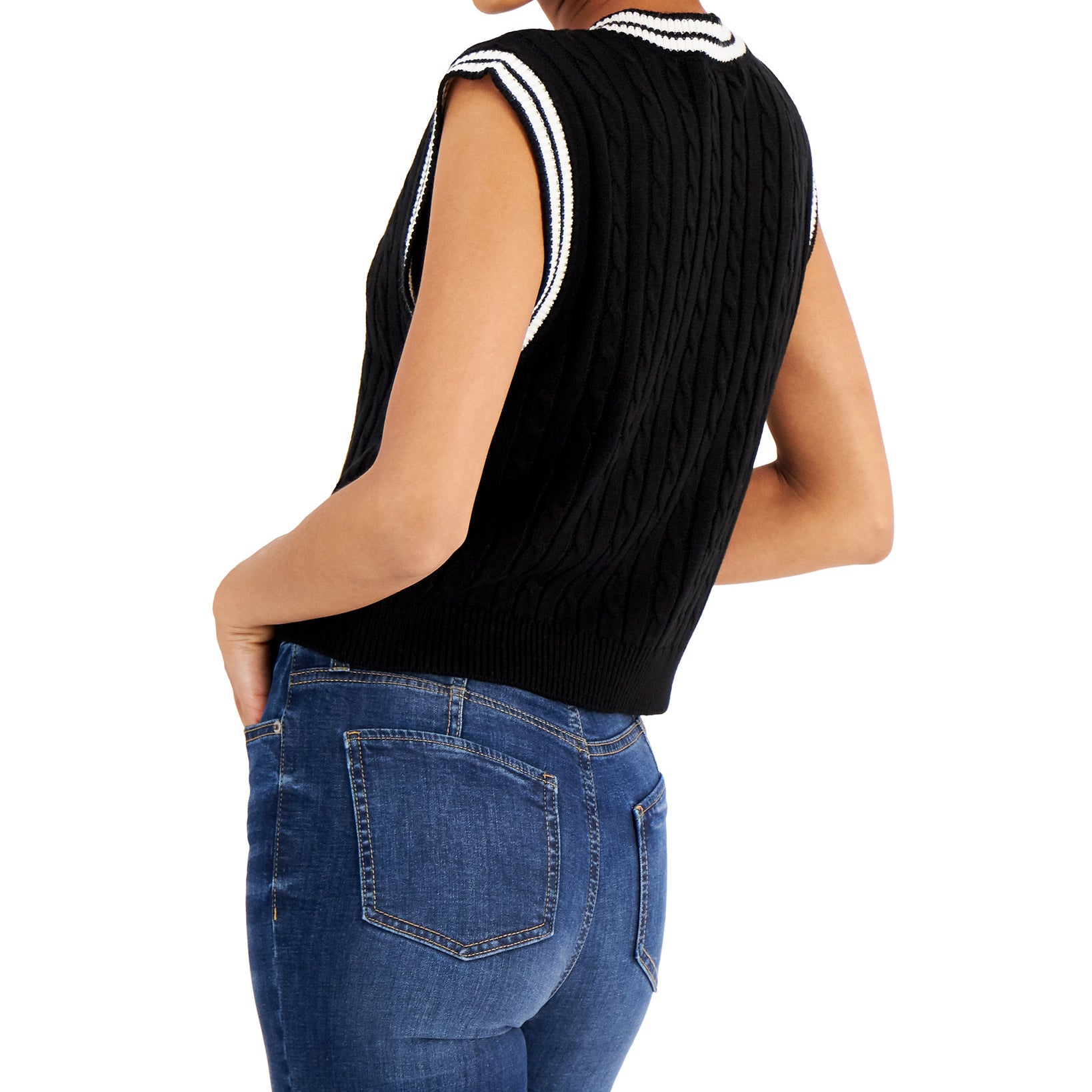 Sugar Moon Women Cable Knit Sweater Vest