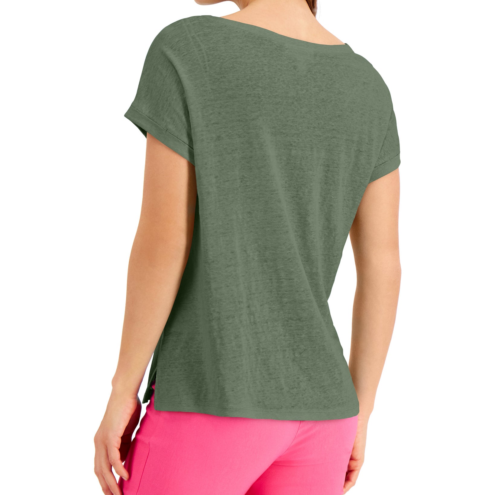 Charter Club Women Linen Boat Neck Top