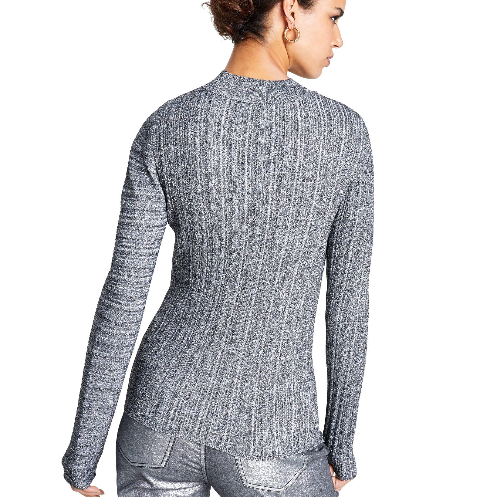 INC International Concepts Women Petite Ribbed Pullover Sweater