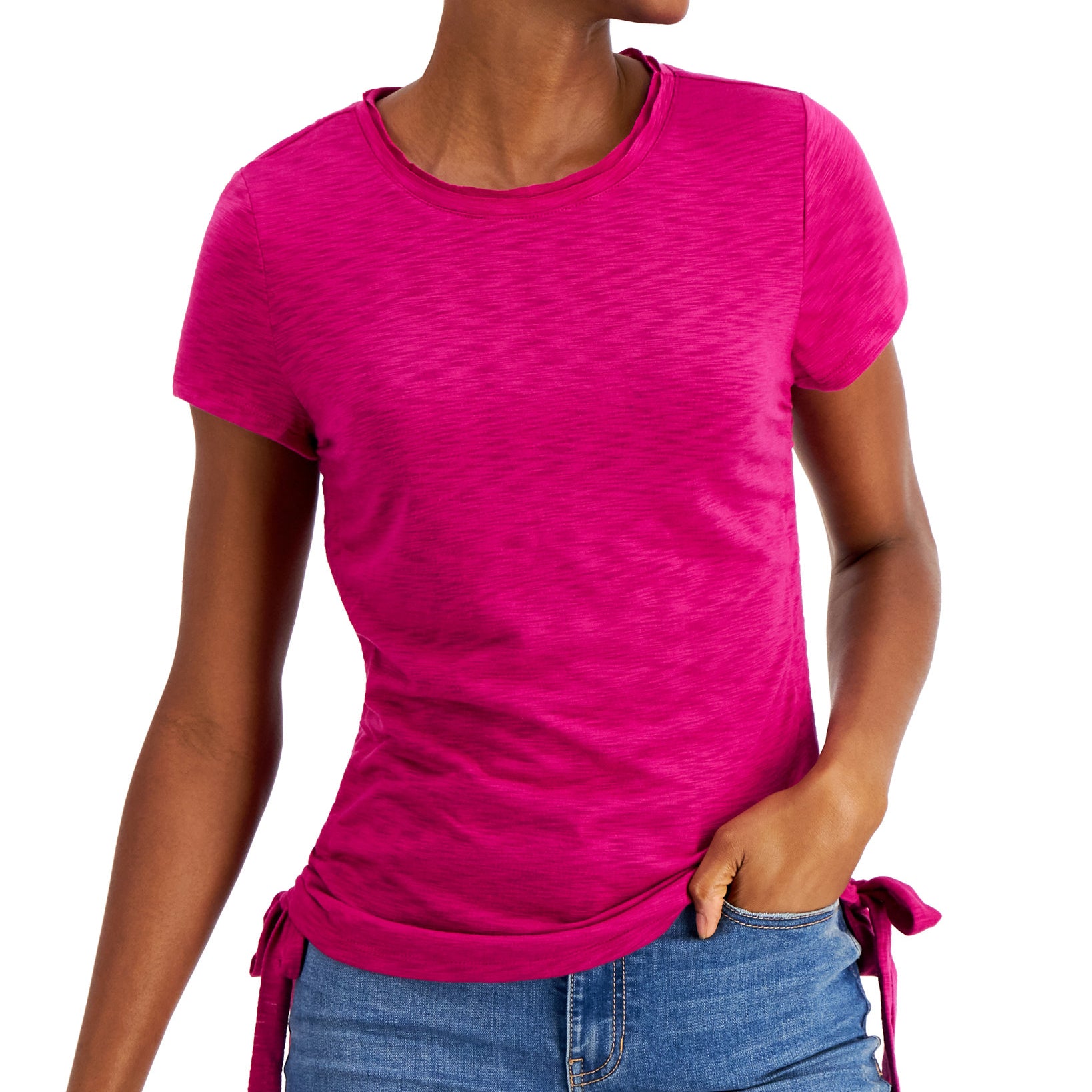 INC International Concepts Women Double Ruched Top