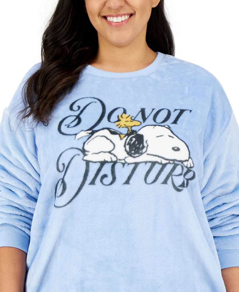 Love Tribe Women Plus Peanuts Snoopy Graphic Plush Sweatshirt
