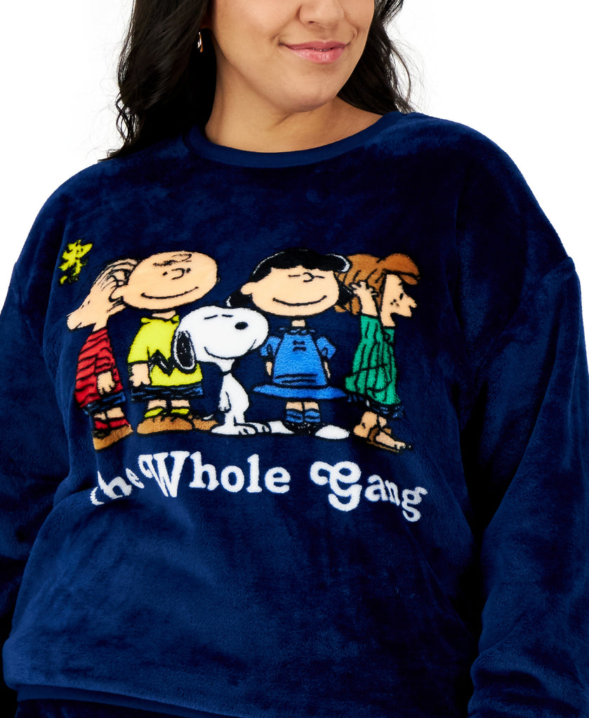 Love Tribe Women Plus Peanuts Graphic Plush Sweatshirt