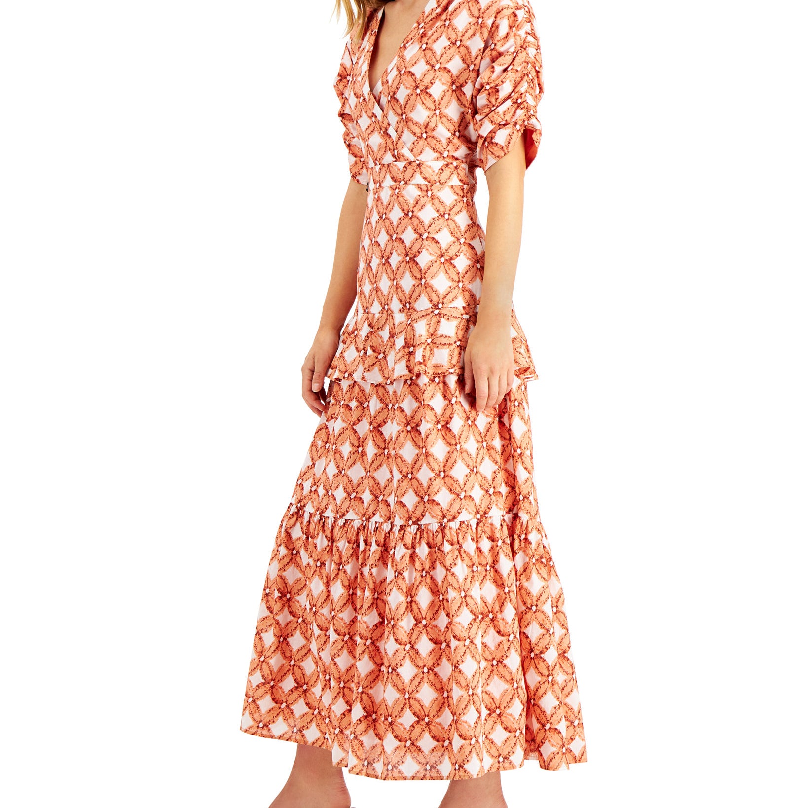 INC International Concepts Women Cotton Tiered Ruffle Dress
