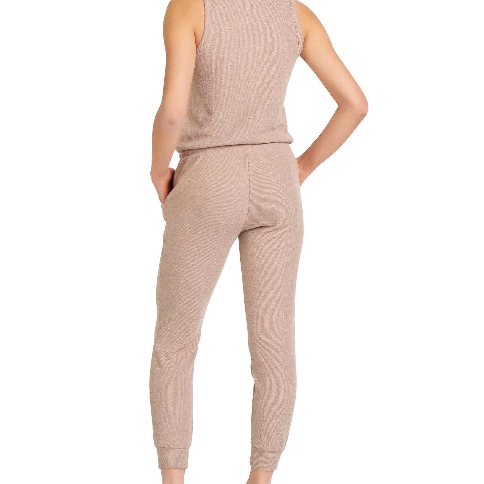 Black Tape Women Snap Front Ribbed Jumpsuit