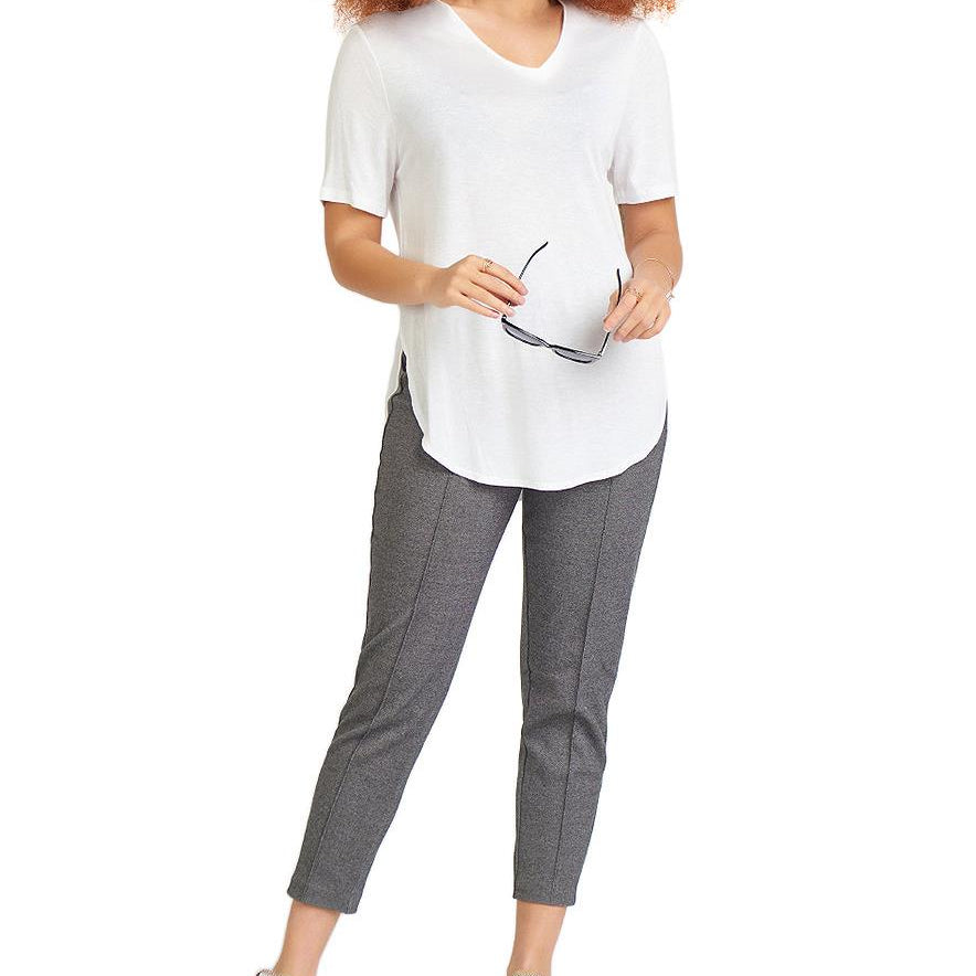 Black Tape Women Rounded Hem T Shirt White