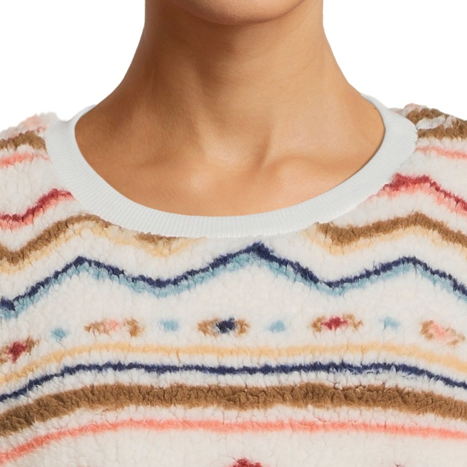 Love + Joy Juniors Plus Plus Faux Sherpa Pullover Top