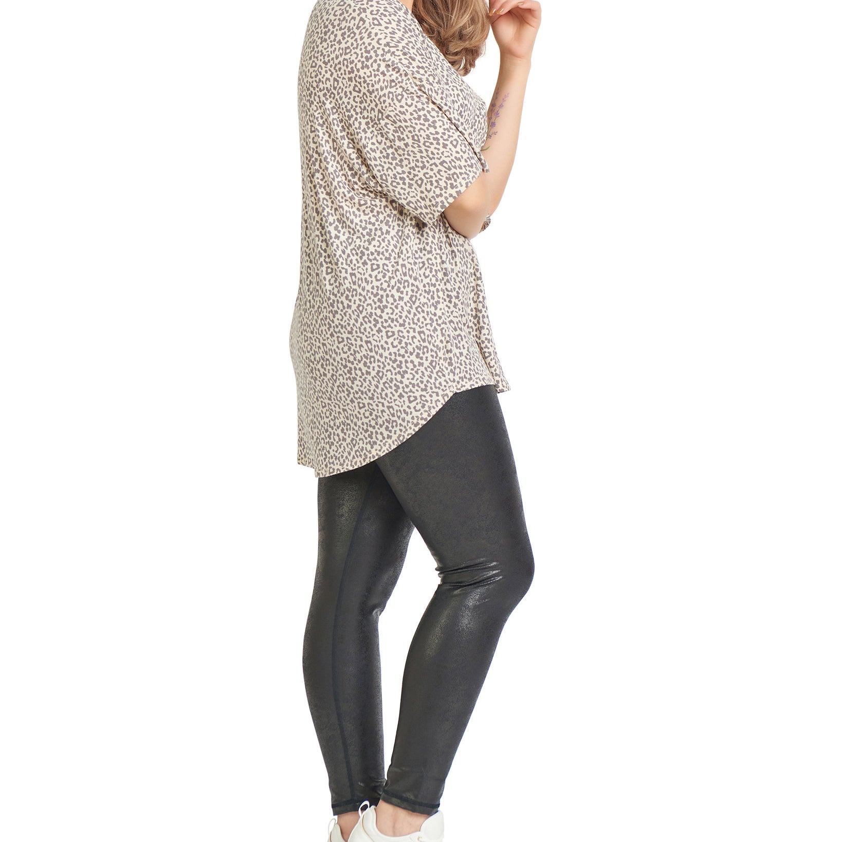 Black Tape Women Plus Trendy Animal Print Top