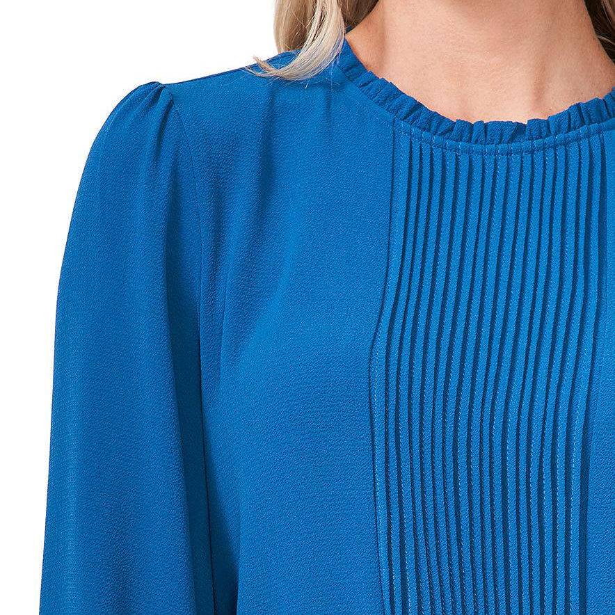 CeCe Women Petite Pleated Smocked Cuff Top
