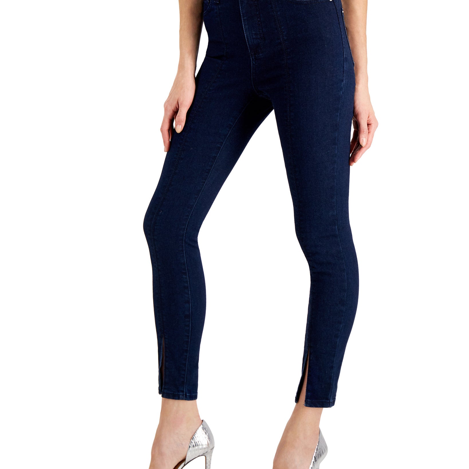 INC International Concepts Women Petite Front Slit Skinny Jeans
