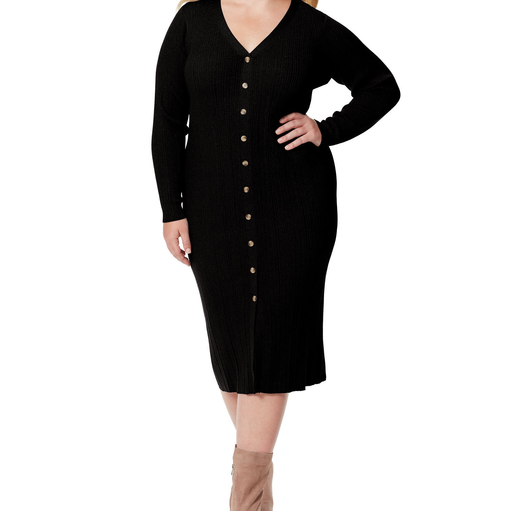Jessica Simpson Women Plus Trendy Austyn Cardigan Dress Black