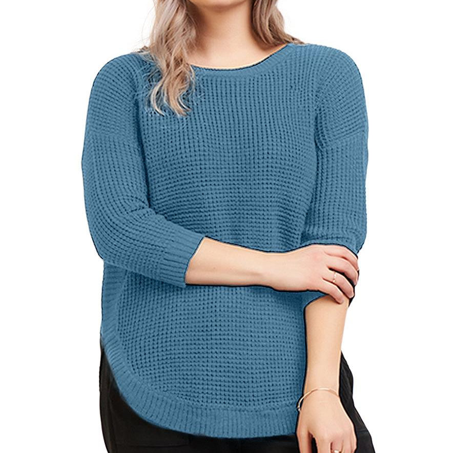 Black Tape Women Plus Textured Sweater Dark Teal