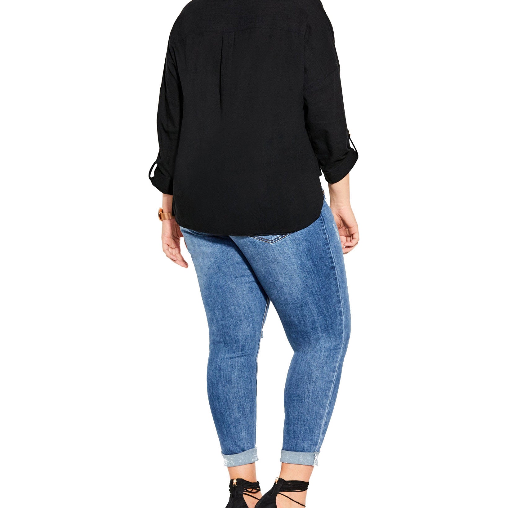 City Chic Women Plus Trendy Cotton Urban Explorer Shirt