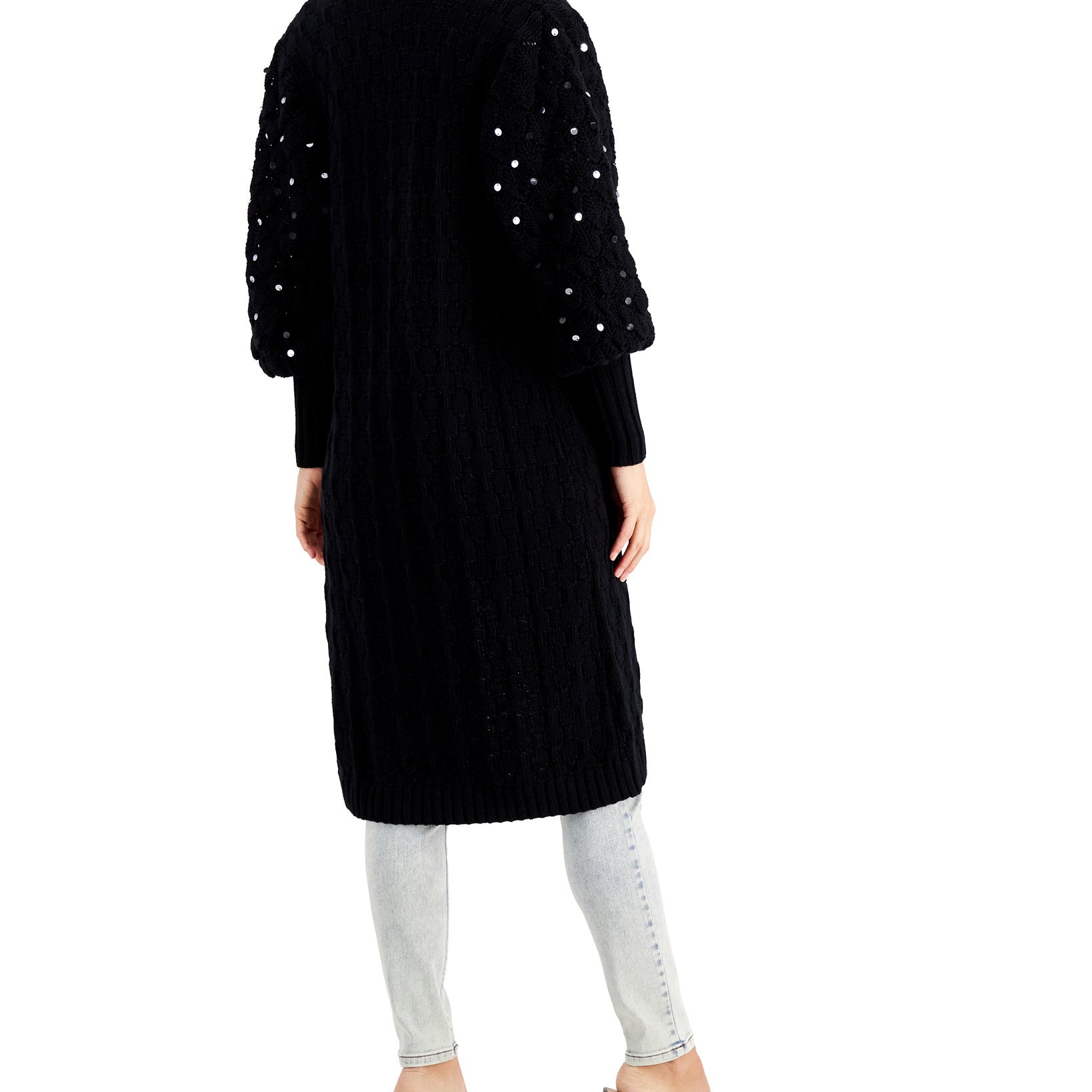 INC International Concepts Women Embellished Sleeve Cardigan