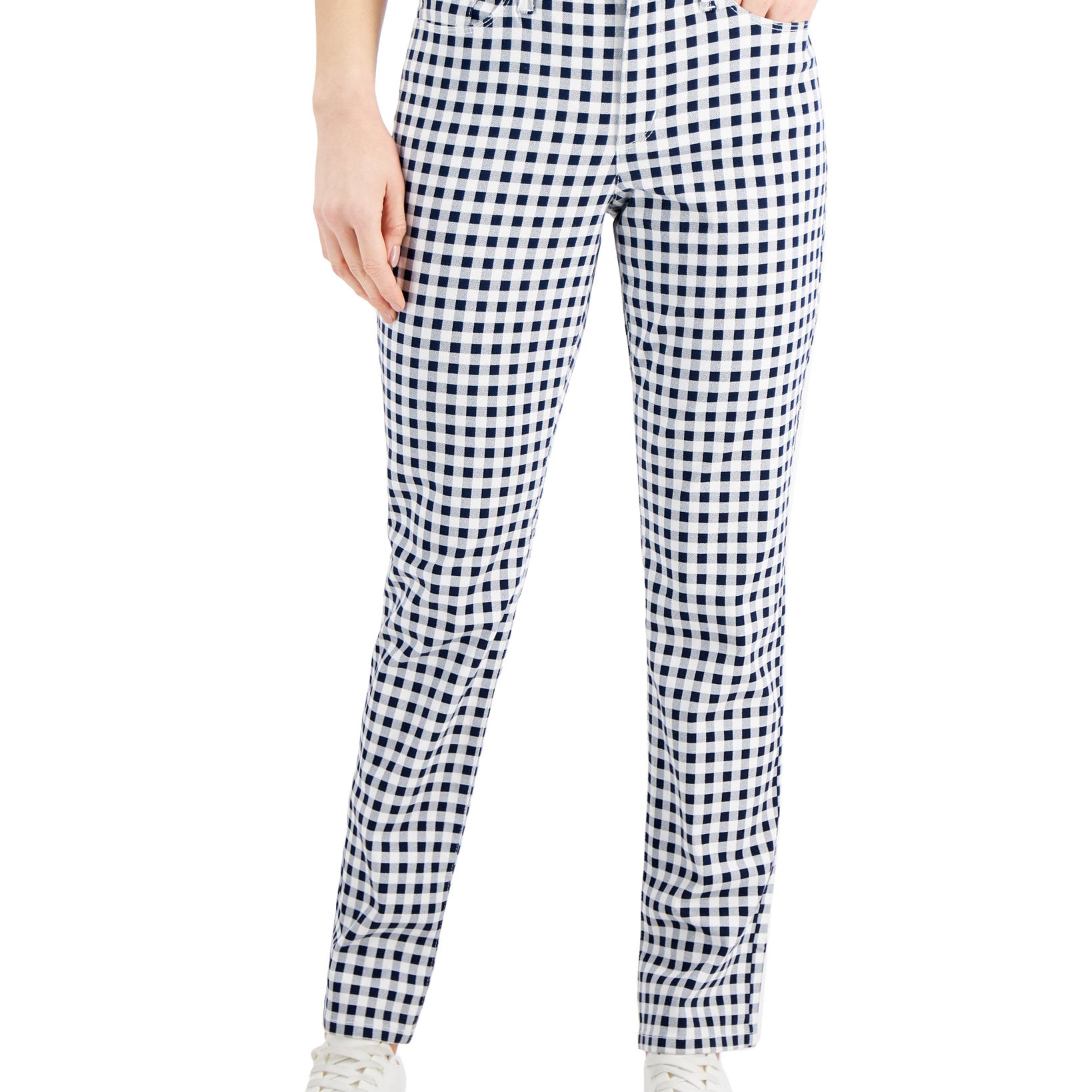 Charter Club Women Lexington Gingham Jeans Intrepid Blue