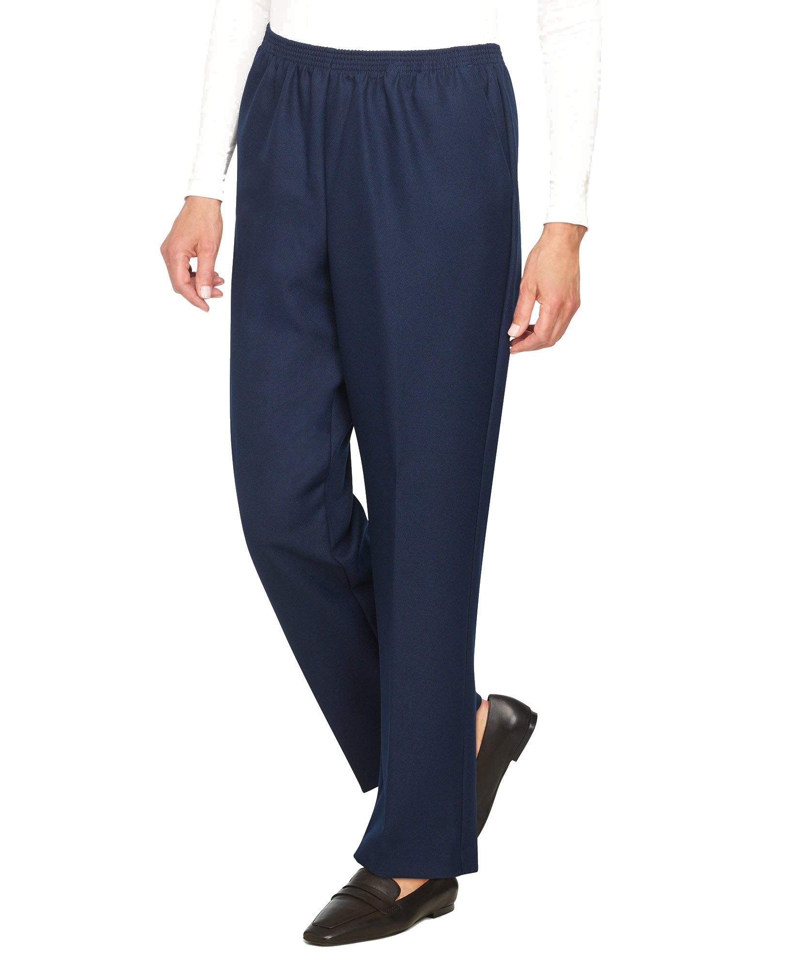 Alfred Dunner Women Plus Classic Pull On Straight Leg Pants