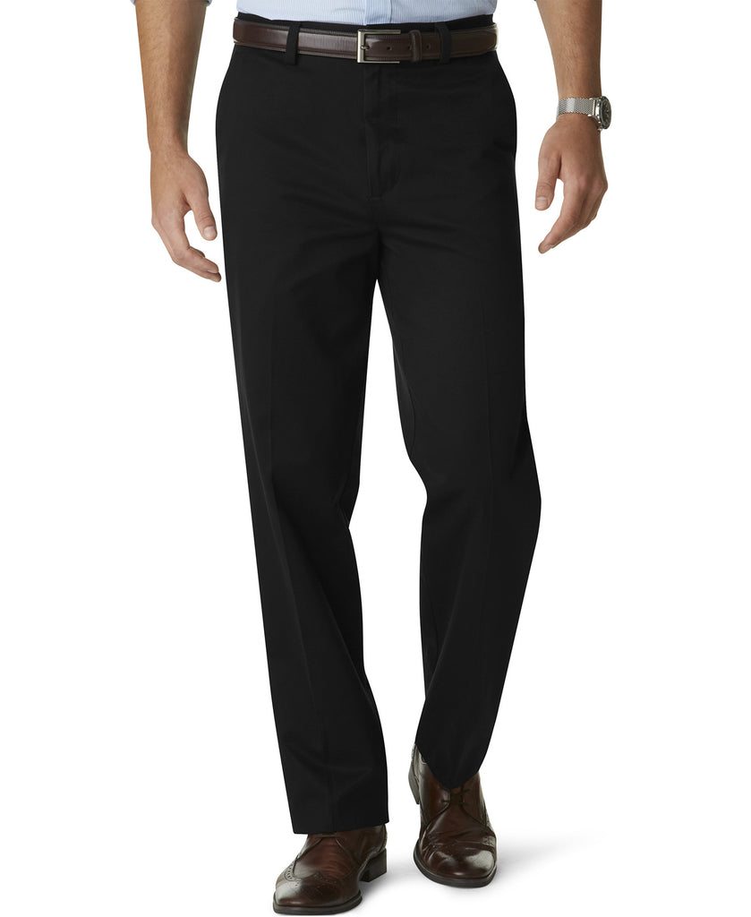 Dockers Men Signature Khaki Classic Fit Big and Tall Flat Front Pants Black
