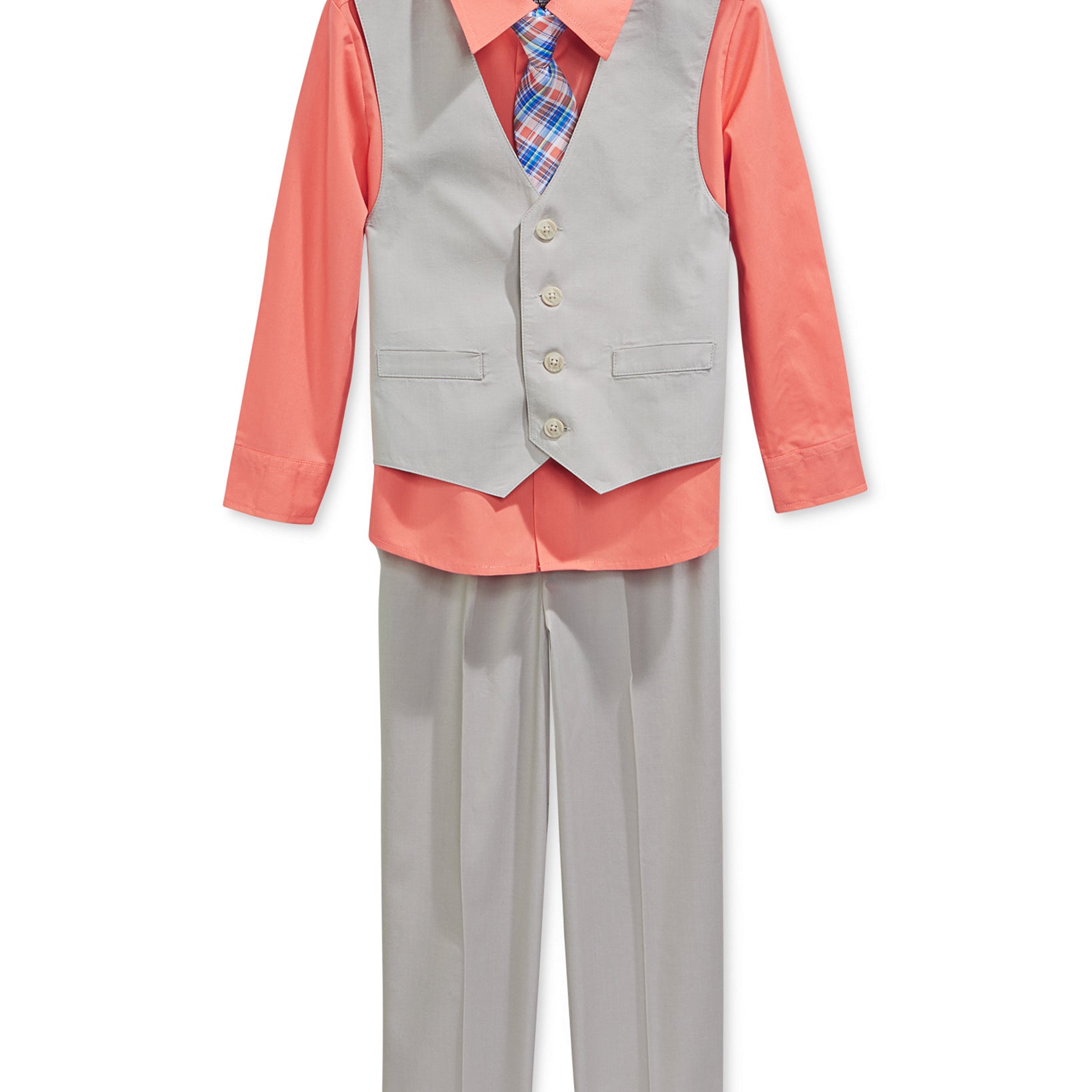 Nautica Boys Little Boys 4 Piece Textured Vest Set Camelia