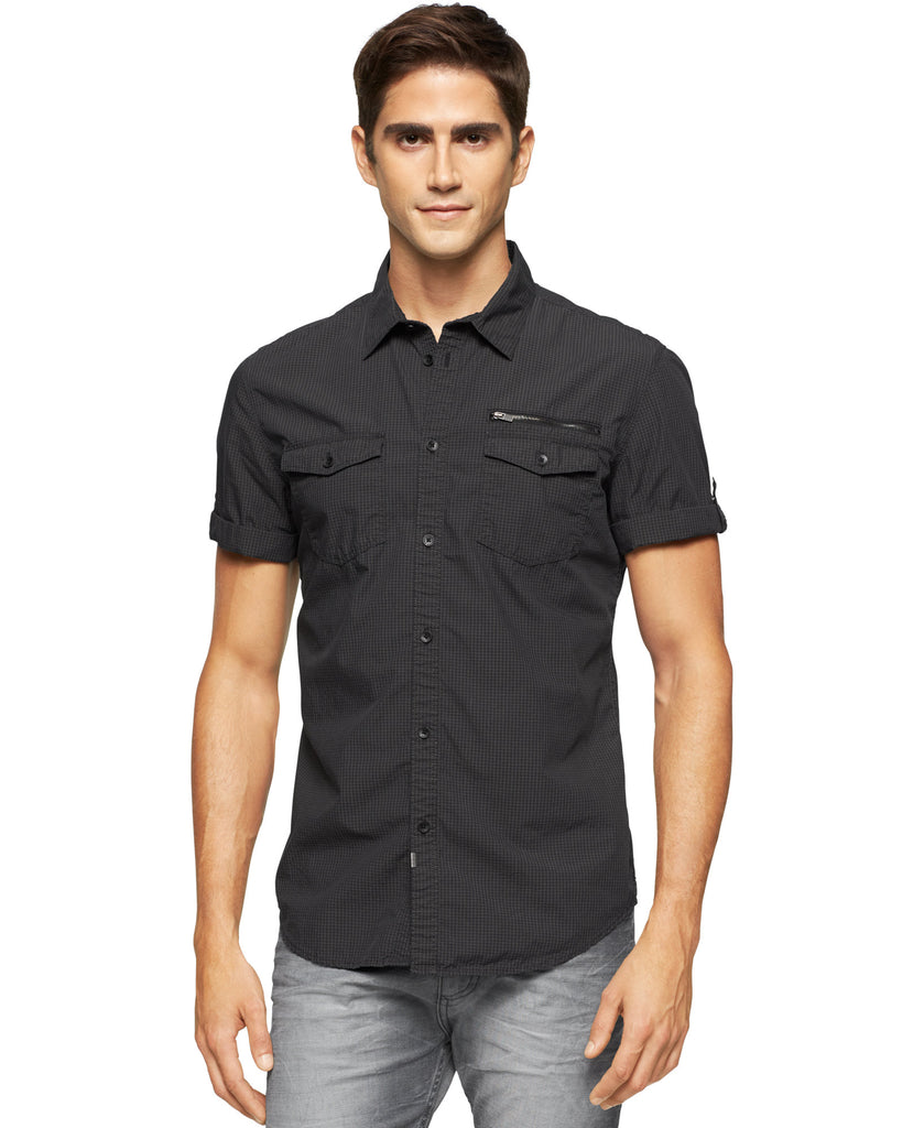 Calvin Klein Jeans Men Mini Check Shirt Black
