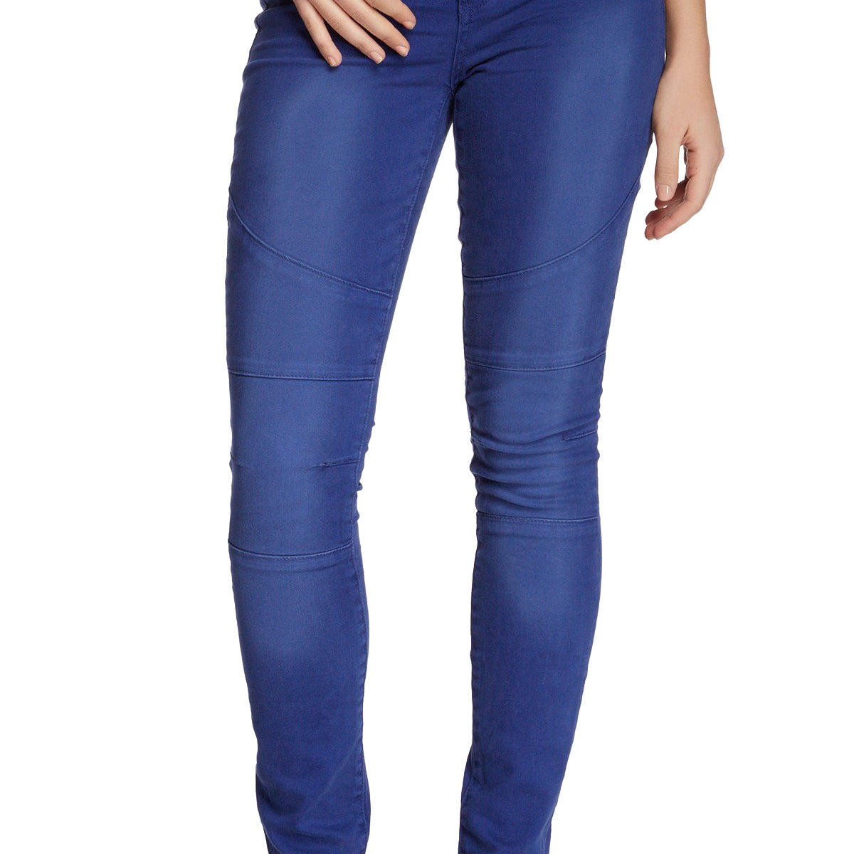 DKNY Women Avenue B Skinny Moto Jeans Cobalt