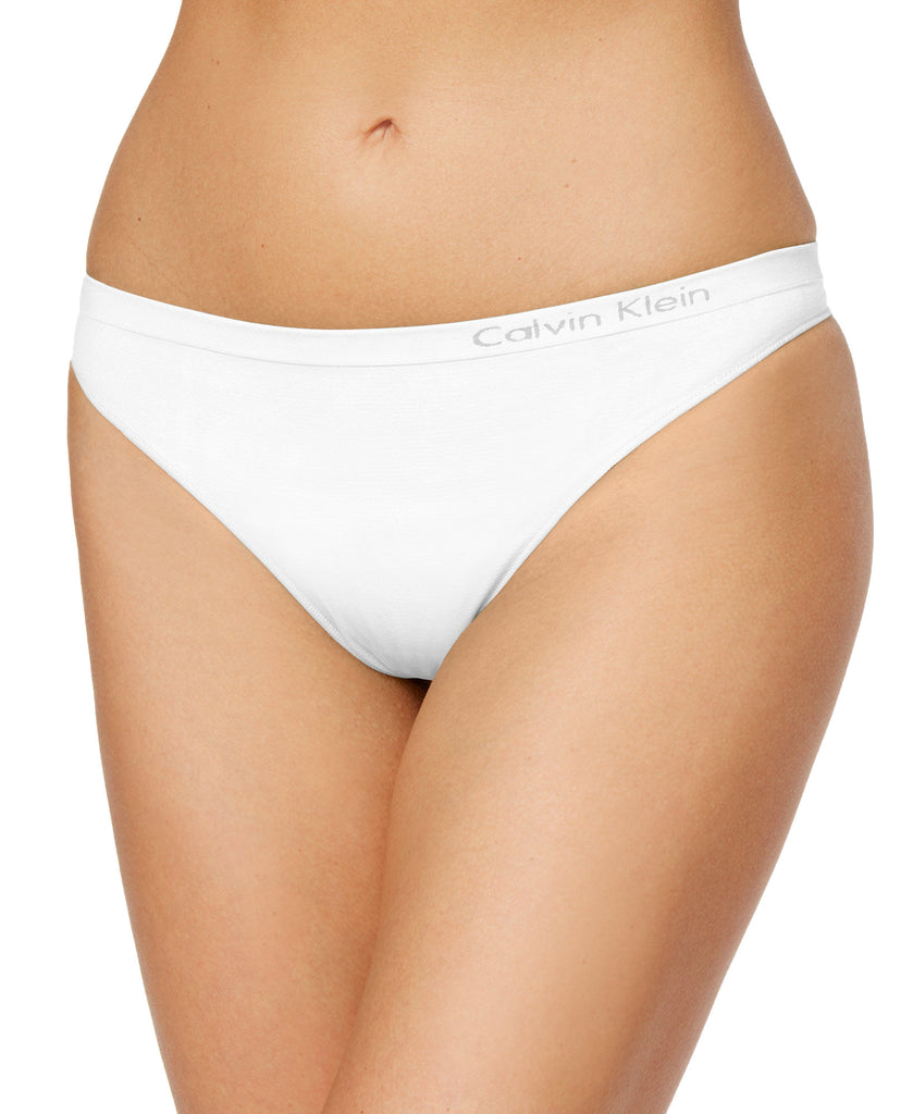 Calvin Klein Women Pure Seamless Thong Underwear QD3544 White