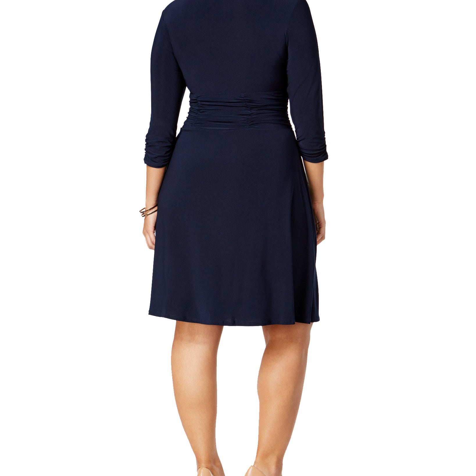 NY Collection Women Plus Ruched A Line Dress