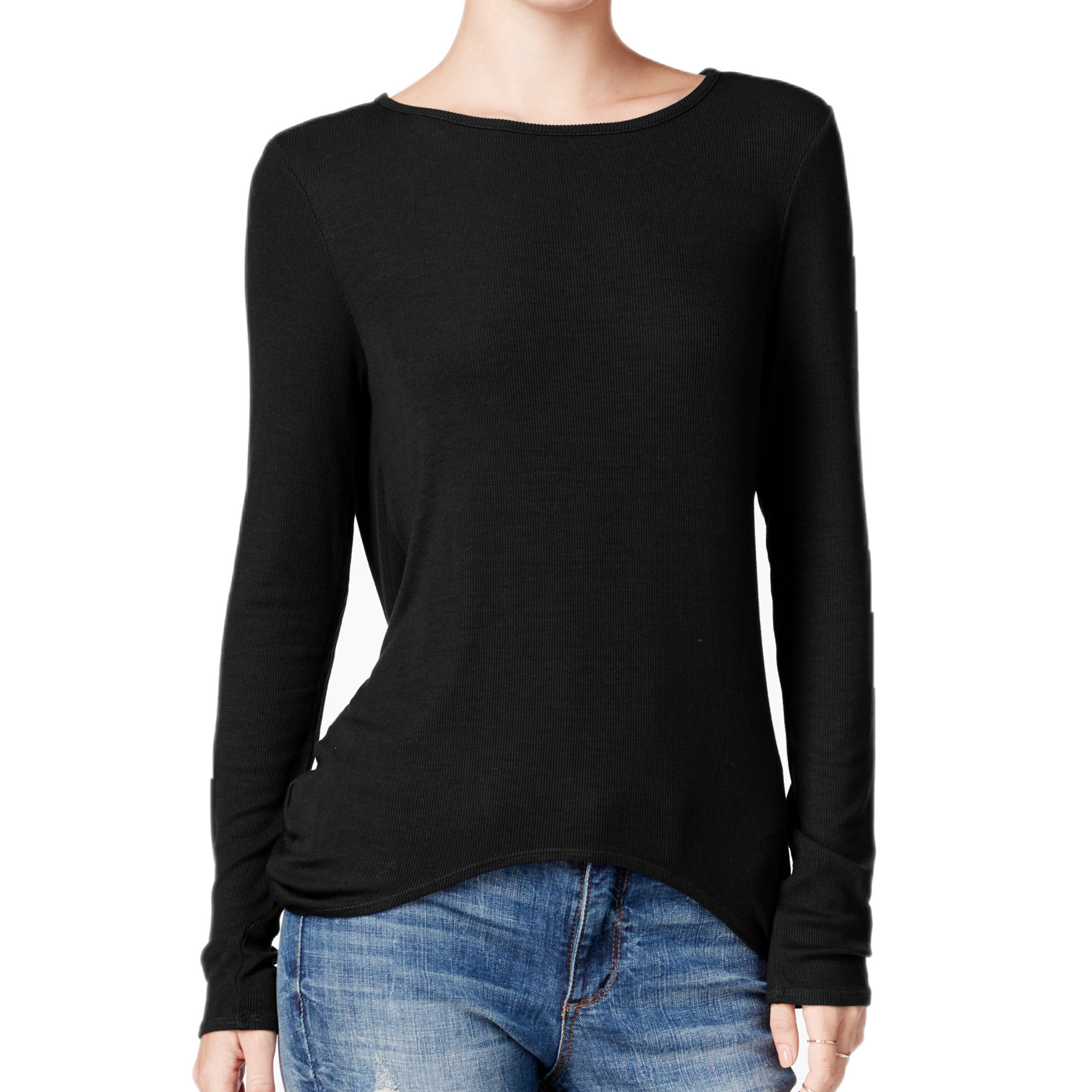 chelsea sky Juniors Draped Open Back Top Black