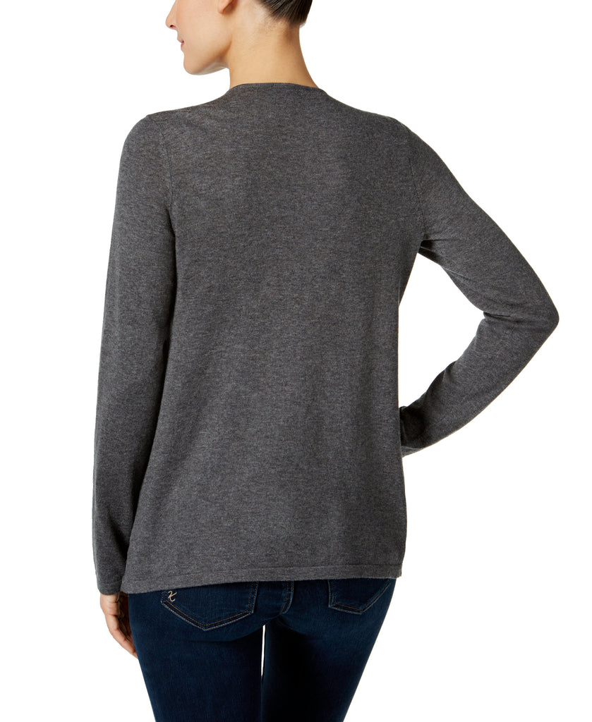 INC International Concepts Women Petite Ruffled Draped Sweater