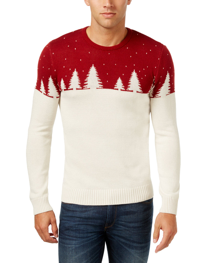 Holiday Arcade Men Celebrate Shop Colorblocked Sweater Deep Ruby