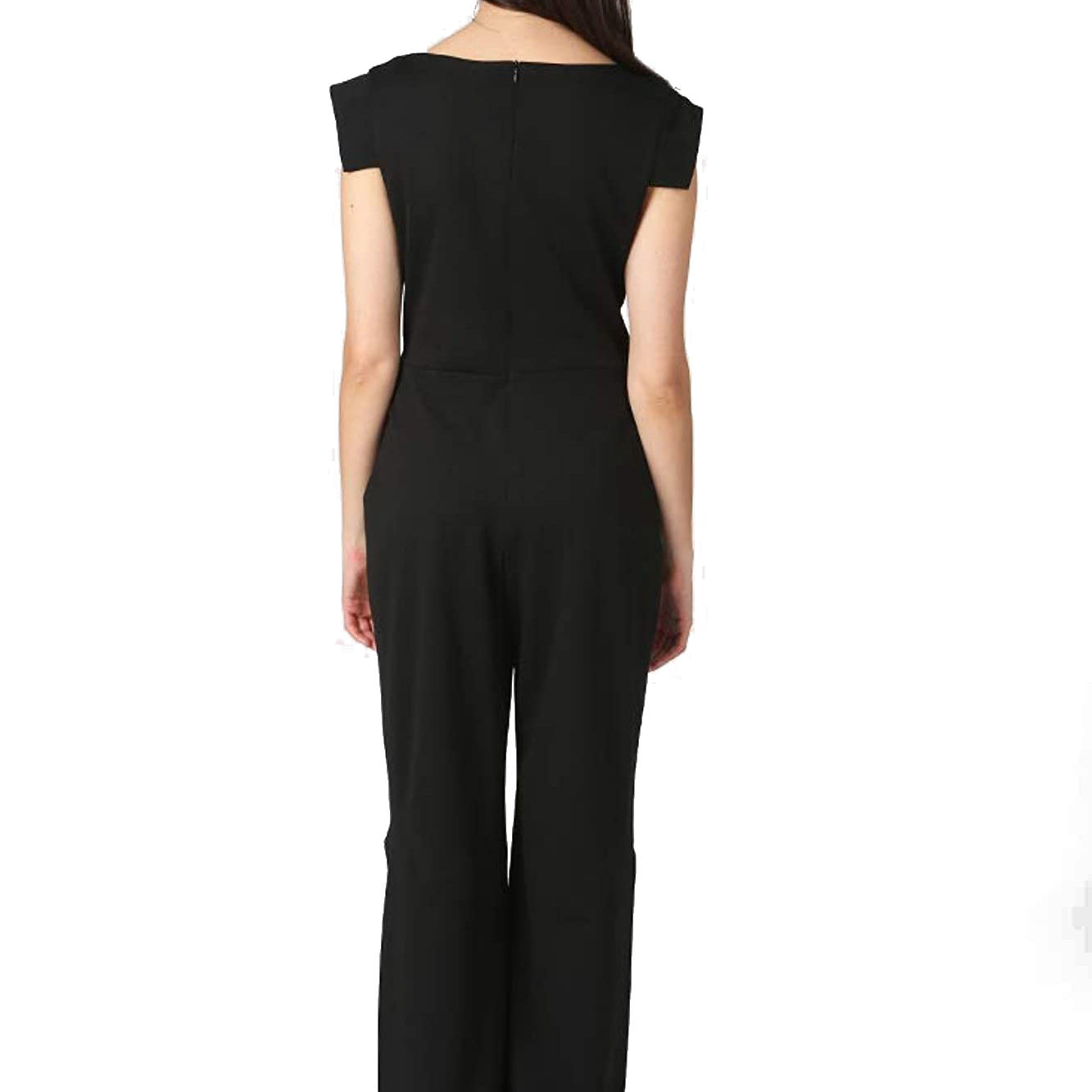 bebe Women Tie Waist Crepe Jumpsuit