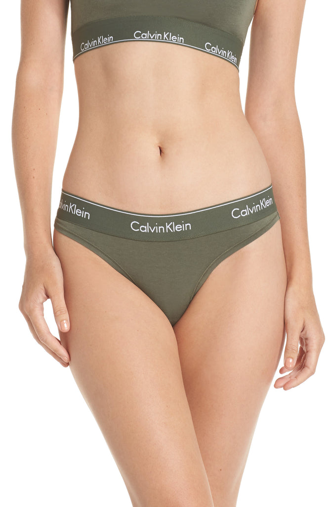 Calvin Klein Women Modern Cotton Thong Underwear F3786 Beetle