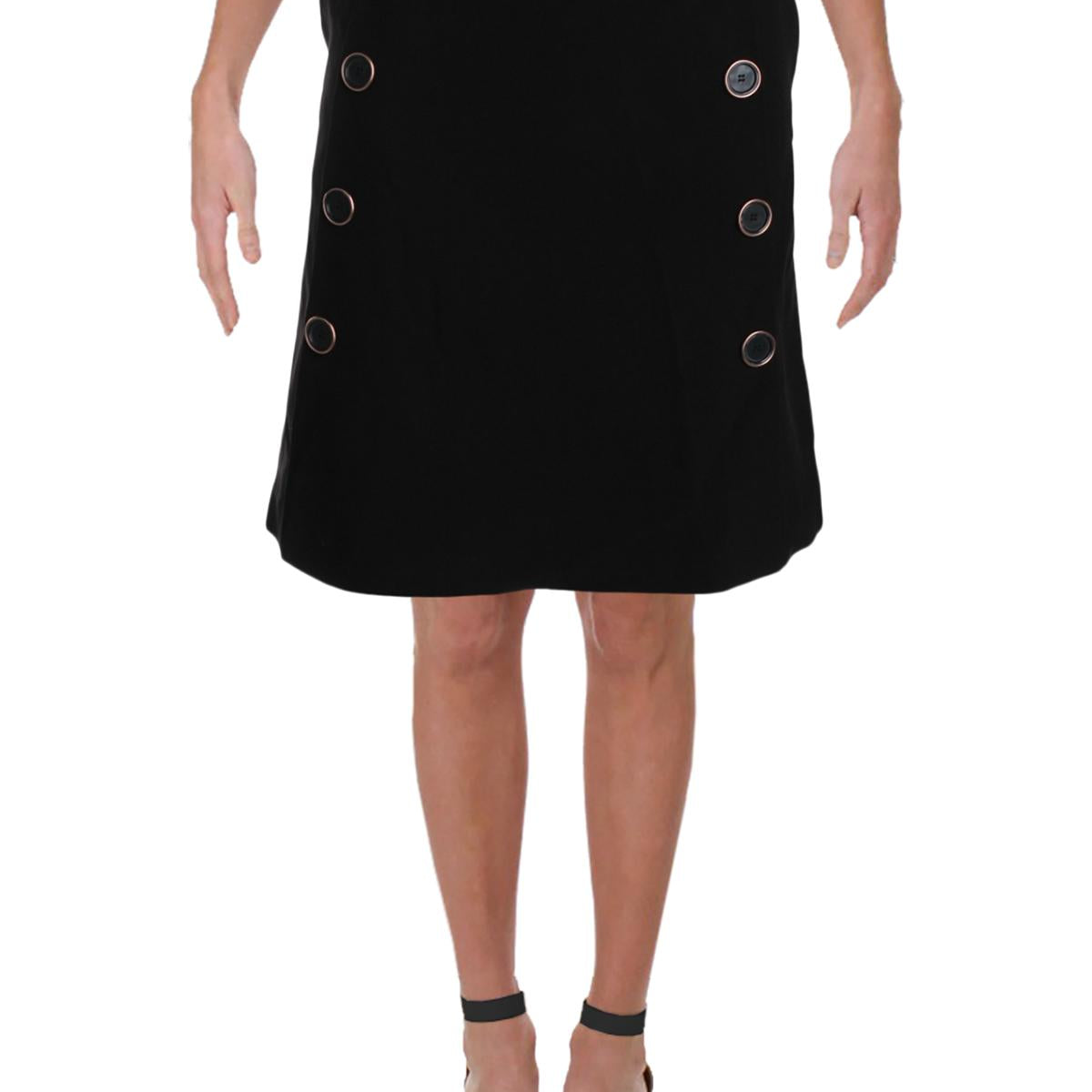 Catherine Malandrino Women A line Button Detail Skirt Black