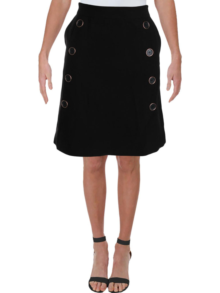 Catherine Malandrino Women A line Button Detail Skirt Black