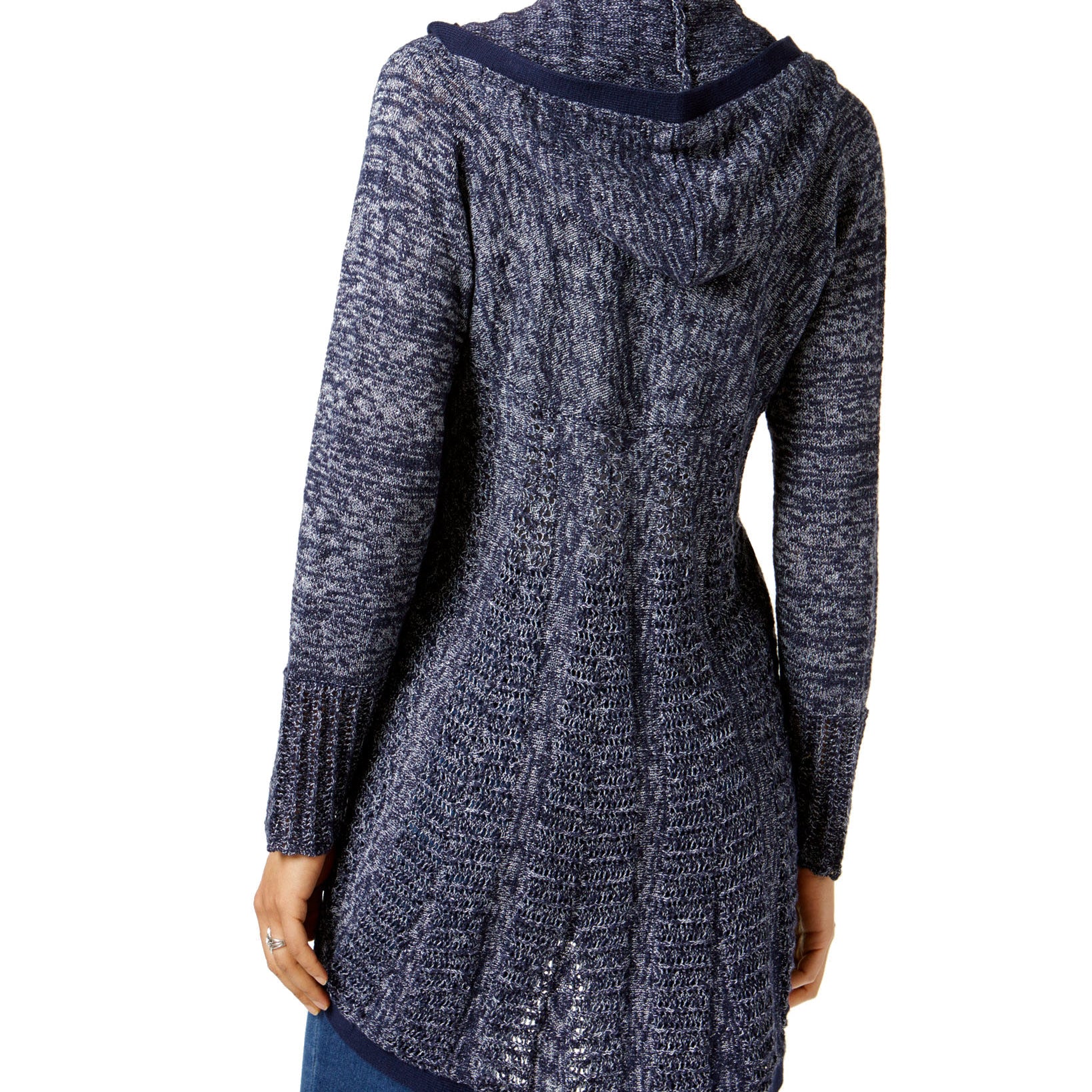 Style & Co Women Pointelle Hooded Cardigan