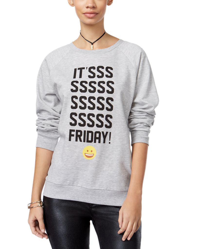 Freeze 24 7 Women Its Friday Graphic Sweatshirt Light Grey